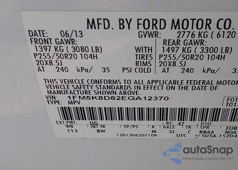 2014 Ford Explorer Xlt z USA, uszkodzony, nr VIN 1FM5K8D82EGA12370